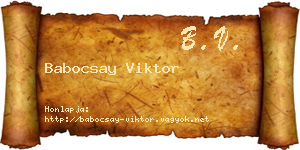 Babocsay Viktor névjegykártya