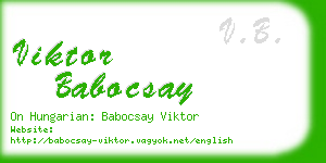 viktor babocsay business card